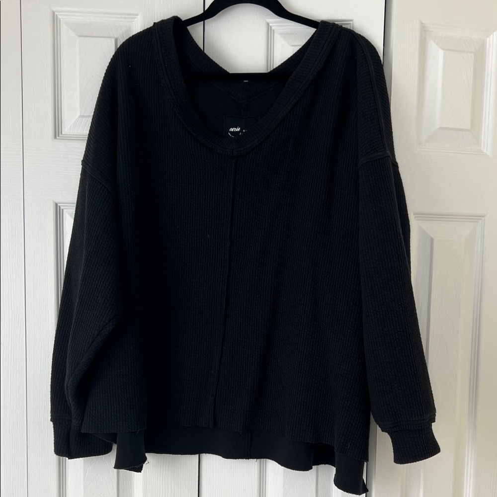 Aerie Wonder V-Neck Textured Sweater